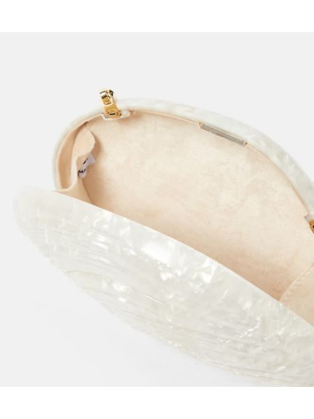 Bolso clutch con perlas Simkhai blanco