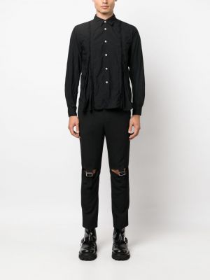 Kalhoty skinny fit s přezkou Black Comme Des Garçons černé