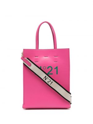 Bolso shopper con estampado Nº21 rosa