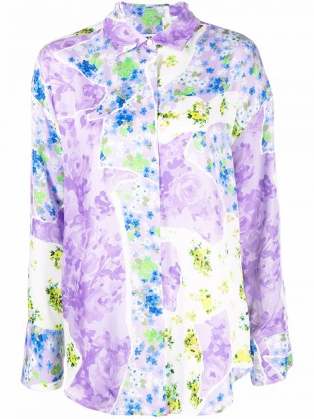 Trykt floral skjorte Msgm lilla