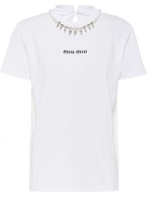 Camiseta de cristal Miu Miu blanco