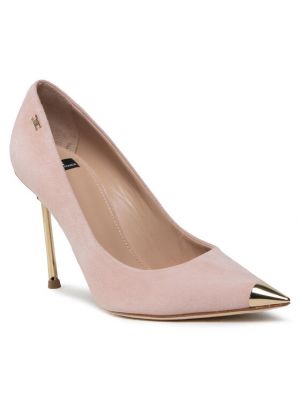 Полуотворени обувки с ток Elisabetta Franchi розово