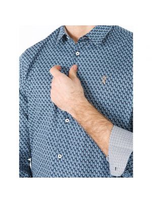 Camisa de algodón Vicomte A. azul