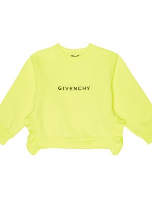 Hoodie i bomull för tjejer Givenchy Kids gul