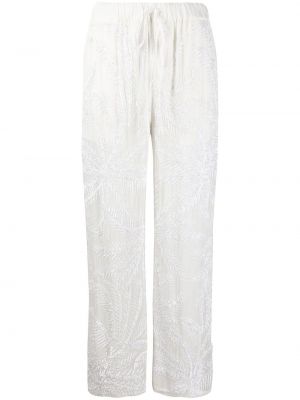 Pantalones con bordado con cordones P.a.r.o.s.h. blanco