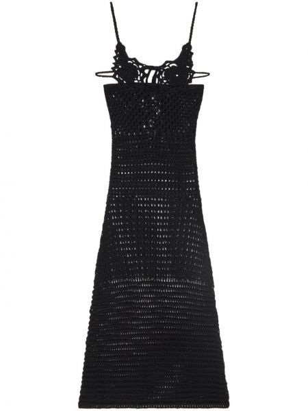 Плетена памучна рокля Alanui черно