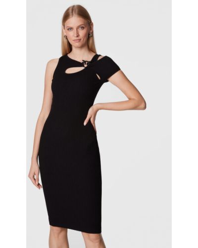 Viszkóz slim fit kötött ruha Pinko - fekete