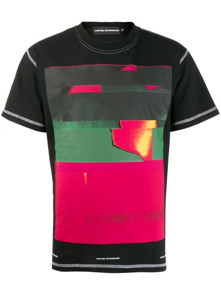 Camiseta con estampado con estampado abstracto United Standard negro