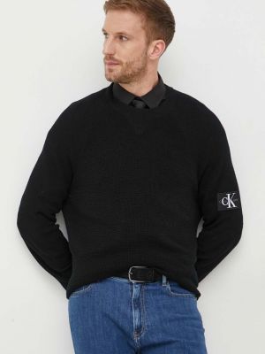 Vlněný svetr Calvin Klein Jeans černý