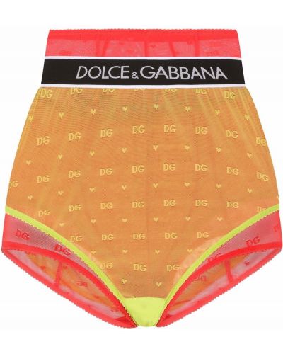 Tangas de cintura alta de tejido jacquard Dolce & Gabbana rosa