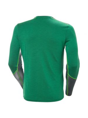 Базовая футболка из шерсти мериноса с длинным рукавом Helly Hansen зеленая