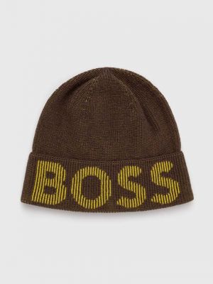 Зелена вовняна шапка Boss