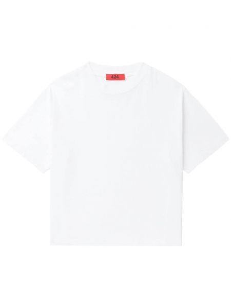 Bavlnené tričko s okrúhlym výstrihom 424 biela