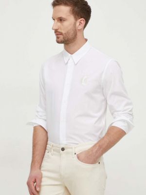 Памучна риза Just Cavalli бяло
