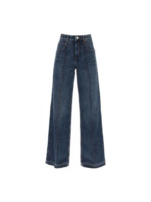 Gesteppte bootcut jeans mit plisseefalten Isabel Marant blau