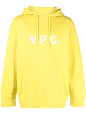 Hoodie con stampa A.p.c. giallo