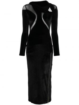 Βελούδινη μάξι φόρεμα Weinsanto μαύρο