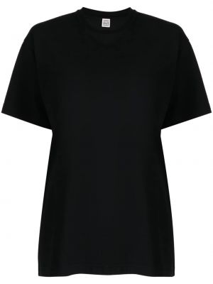 Bavlnené tričko s okrúhlym výstrihom Totême čierna