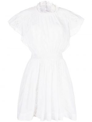 Bavlněné přiléhavé mini šaty s korálky Isabel Marant Etoile - bílá