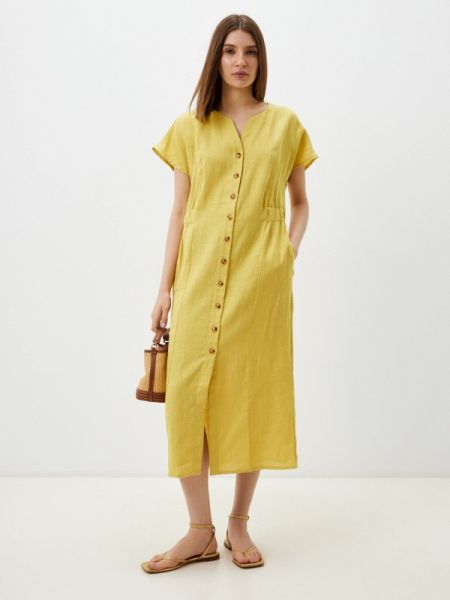 Платье-рубашка Fabretti желтое