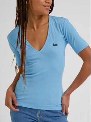 Slim fit tričko Lee modré