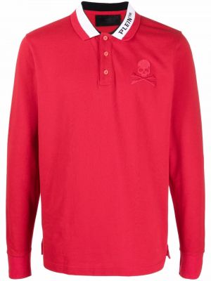 Medvilninis polo marškinėliai Philipp Plein raudona