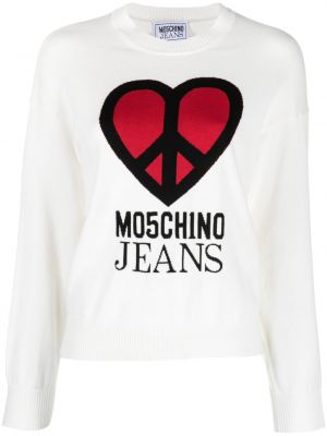 Bavlnený sveter so srdiečkami Moschino Jeans