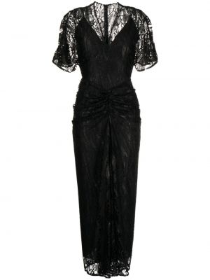 Коктейлна рокля на цветя с дантела Manning Cartell черно