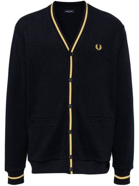 Düğmeli işlemeli süveter Fred Perry mavi