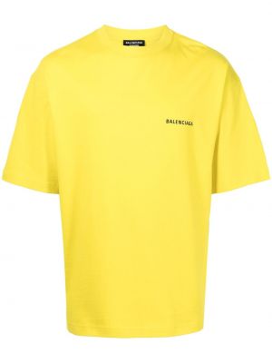 Camiseta con estampado Balenciaga amarillo