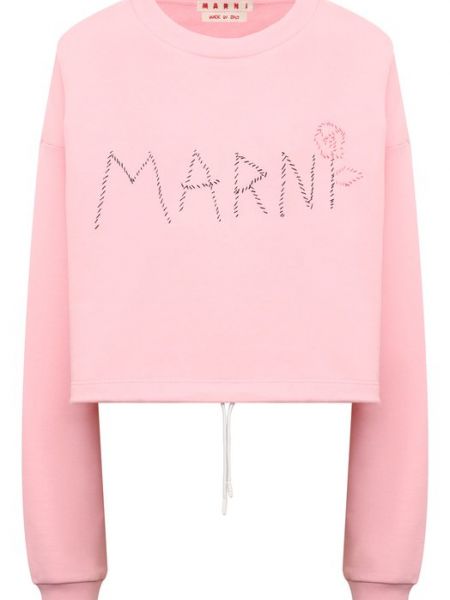 Хлопковый свитшот Marni розовый