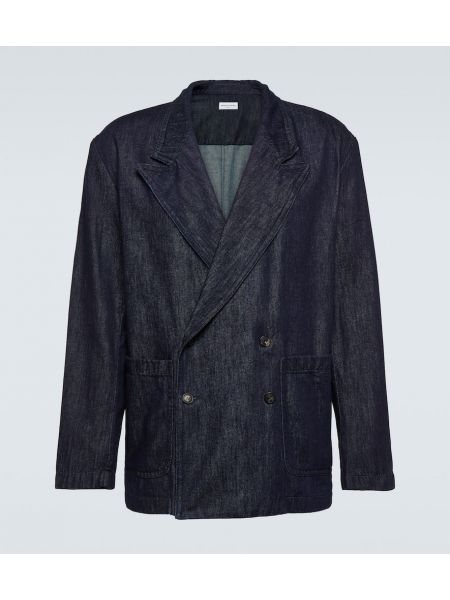 Dobbeltradet blazer Dries Van Noten blå