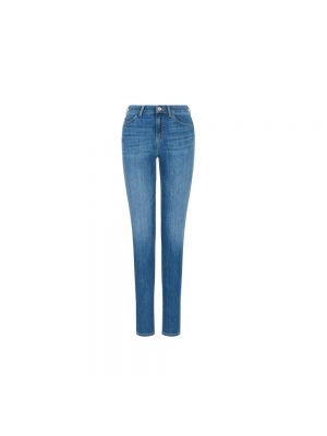 Jeansy skinny z wysoką talią Emporio Armani niebieskie
