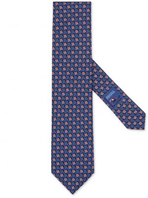 Cravatta con stampa con motivo geometrico Zegna blu
