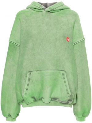 Hoodie en coton avec applique Alexander Wang vert