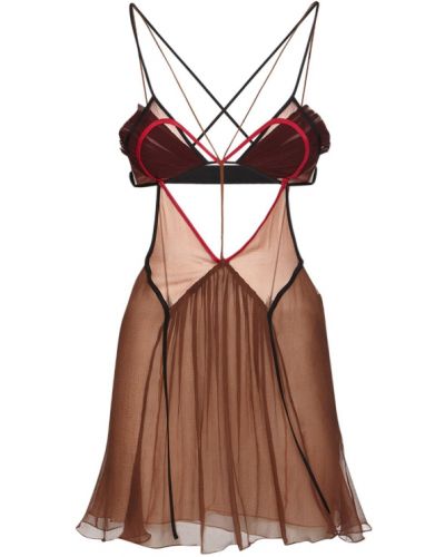 Hedvábné mini šaty se srdcovým vzorem Nensi Dojaka