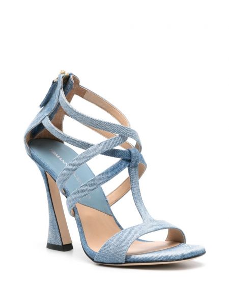 Sandales ar kvadrātveida purngalu Ermanno Scervino zils