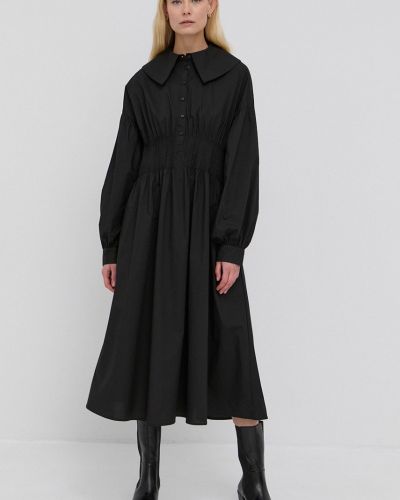 Birgitte Herskind pamut ruha Freja fekete, midi, harang alakú
