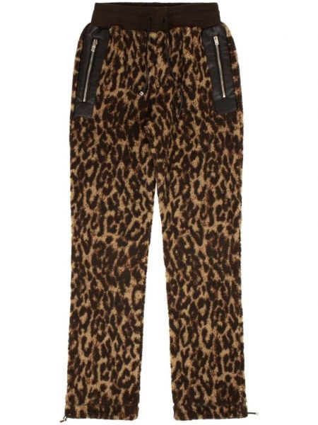 Flīsa treniņtērpa bikses ar apdruku ar leoparda rakstu Amiri brūns