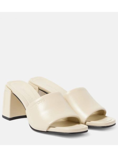 Mules de cuero Jimmy Choo blanco