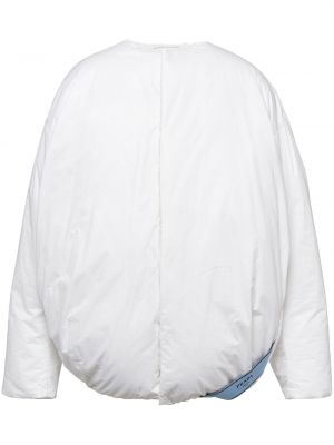 Bílá bavlněná péřová bunda Prada