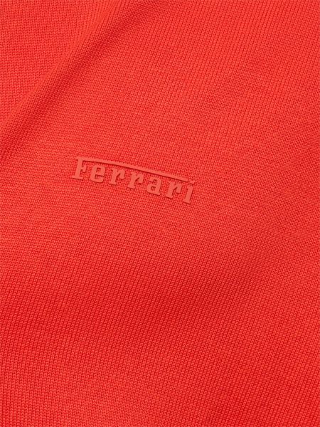 Suéter de seda de algodón de punto Ferrari rojo