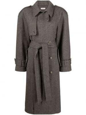Woll trenchcoat mit fischgrätmuster The Mannei grau