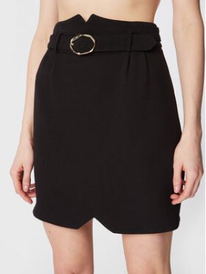 Slim fit mini sukně Naf Naf černé