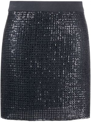 Mini sukně s flitry Brunello Cucinelli šedé
