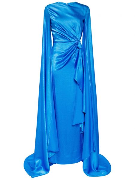 Satynowa sukienka wieczorowa Solace London niebieska