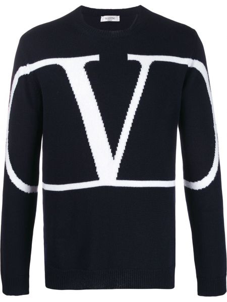 Jersey de tela jersey de cuello redondo oversized Valentino azul