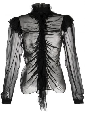 Šilkinė marškiniai Alberta Ferretti juoda