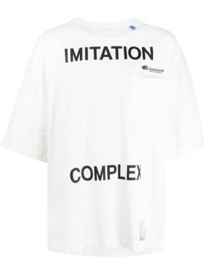 T-shirt mit print mit rundem ausschnitt Maison Mihara Yasuhiro weiß