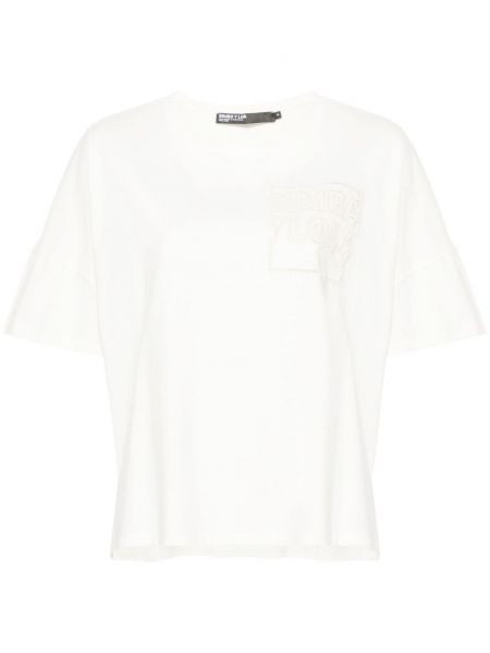 Βαμβακερή μπλούζα με κέντημα Bimba Y Lola λευκό